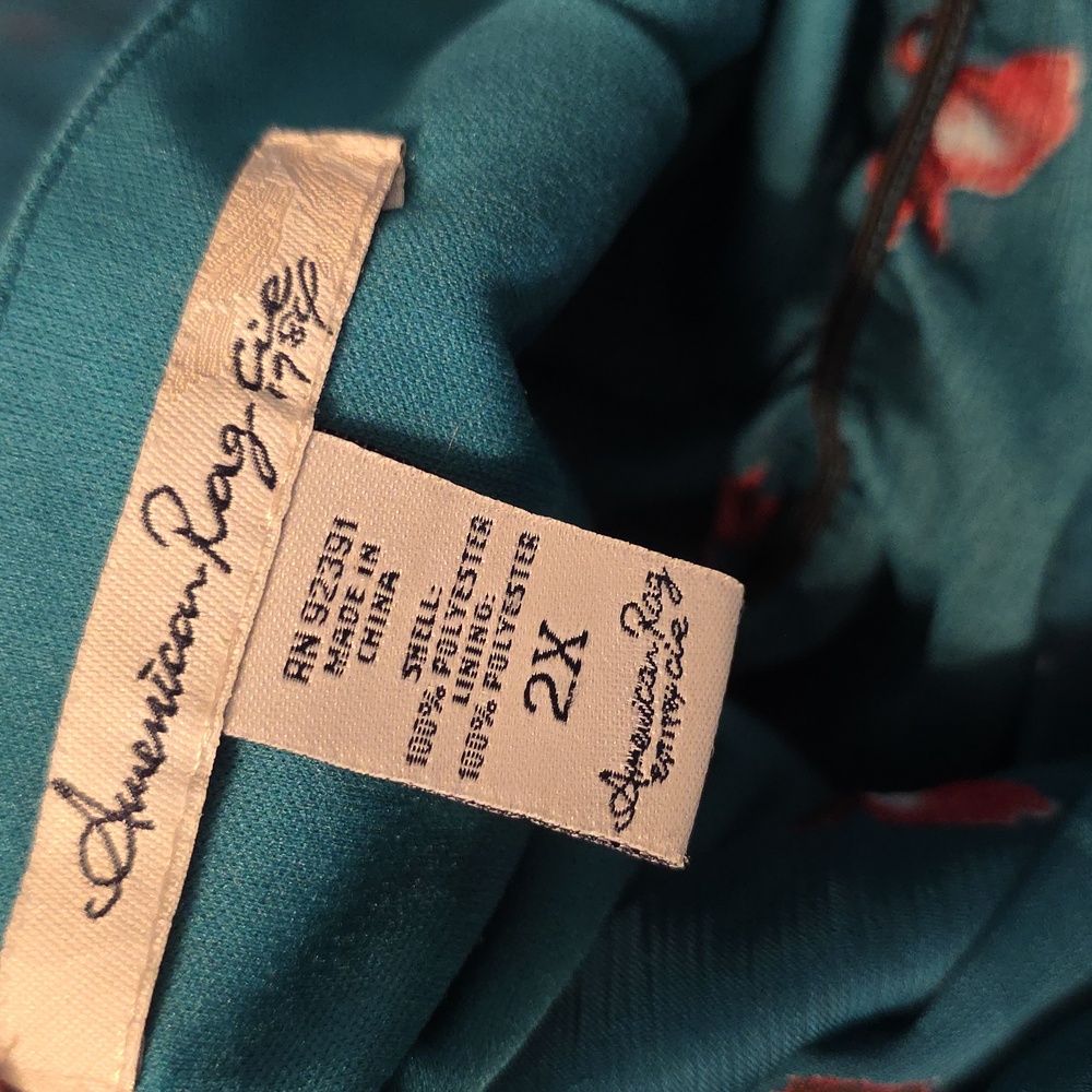 American Rag Blue/green Ruffled Tiered Mini Dress Wedding Guest - Picture 4 of 8